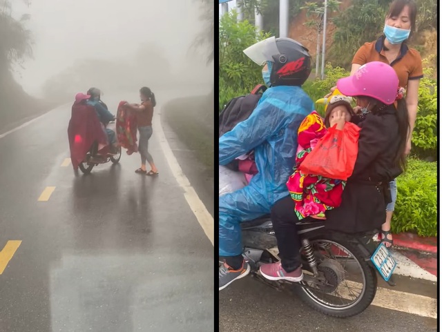 Anh tài xế Thái Nguyên giúp đỡ cặp vợ chồng chở theo con nhỏ mệt rã rời khi vượt gần 400km dưới mưa rét - Ảnh 2.