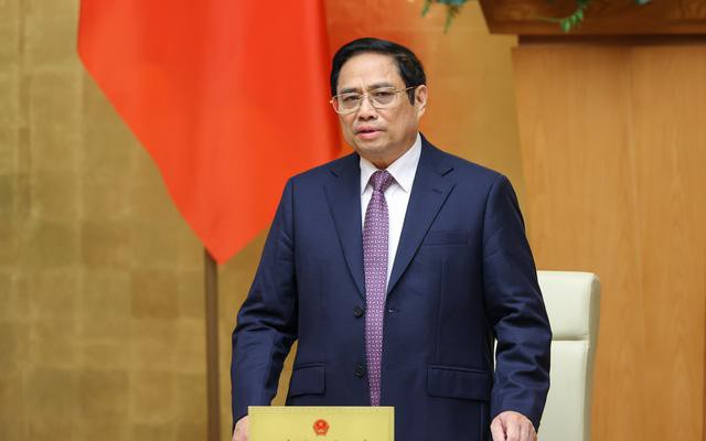 Thủ tướng Phạm Minh Chính phát biểu kết luận phiên họp. Ảnh Nhật Minh