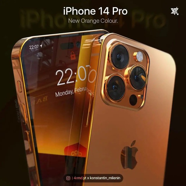   See iPhone 14 Pro orange yellow version, eye-catching every line!  - Photo 1.