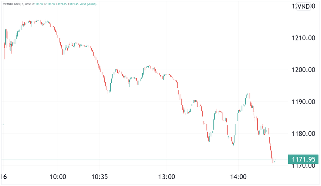 Bull trap phiên đầu tuần: Nhiều cổ phiếu từ xanh lá chuyển xanh sàn, VN-Index mất gần 11 điểm - Ảnh 1.