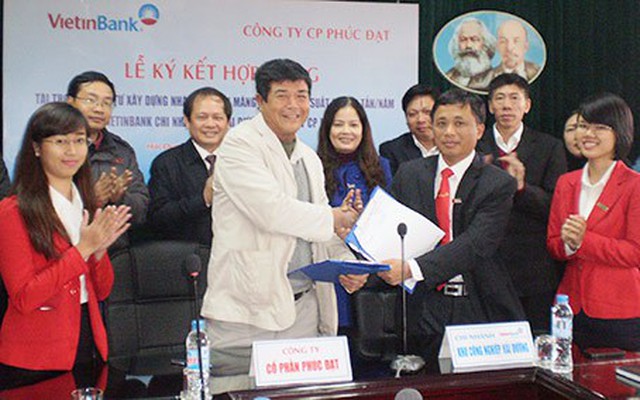 VietinBank KCN Hải Dương và CTCP Phúc Đạt ký hợp đồng tín dụng 118 tỷ đồng từ tháng 12/2014. Ảnh: Vietinbank