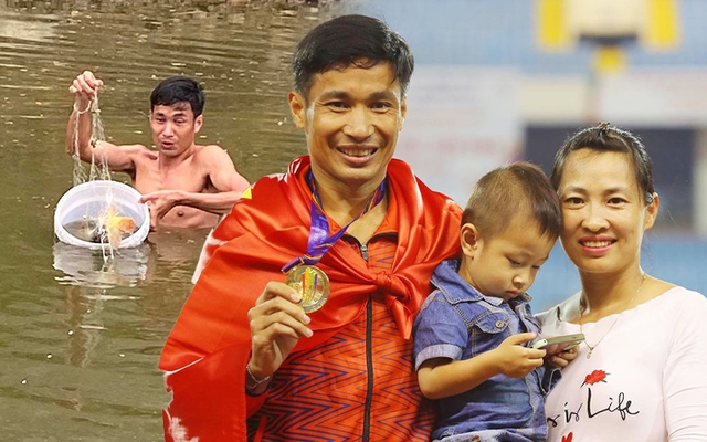 Chồng thi SEA Games chạy 10.000m dưới sân, vợ òa khóc trên khán đài: Yêu 7 năm mới cưới, có 2 con vẫn như thuở mới hẹn hò! - Ảnh 1.