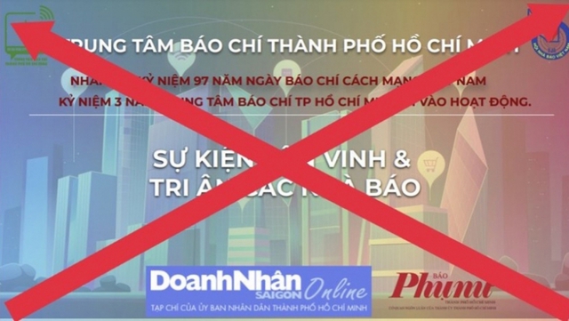 Thông tin Trung tâm Báo chí TP.HCM kêu gọi tài trợ sự kiện tôn vinh nhà báo là giả mạo - Ảnh 1.