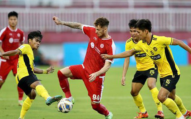 CLB Viettel (áo đậm) thắng đậm đại diện của Lào với tỉ số 5-1, trong trận mở màn bảng I của AFC Cup 2022 (Ảnh: QUANG LIÊM)