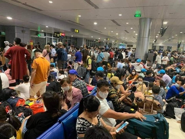  Hệ thống check-in bị lỗi, ùn ứ hành khách ở sân bay Tân Sơn Nhất  - Ảnh 1.