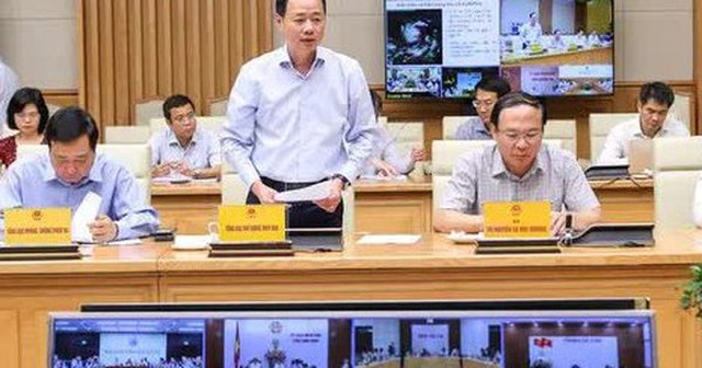 GS-TS Trần Hồng Thái, Tổng cục trưởng Tổng cục Khí tượng Thuỷ văn, báo cáo tại cuộc họp - Ảnh: Nhật Bắc