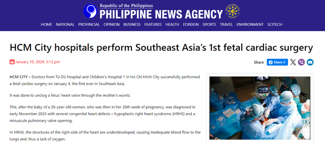 Báo nước ngoài đồng loạt đưa tin về cuộc cân não thông tim xuyên tử cung cứu sống bào thai: Các bác sĩ Việt Nam vừa tạo nên kỳ tích chưa từng có tại Đông Nam Á - Ảnh 2.
