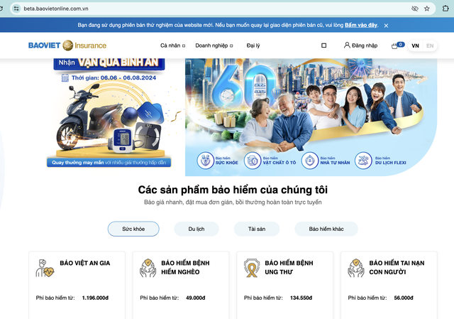 Doanh nghiệp bảo hiểm Việt 60 năm tuổi update giao diện website, người dùng ước tính được chi phí bảo hiểm, thanh toán ngay trên nền tảng- Ảnh 1.