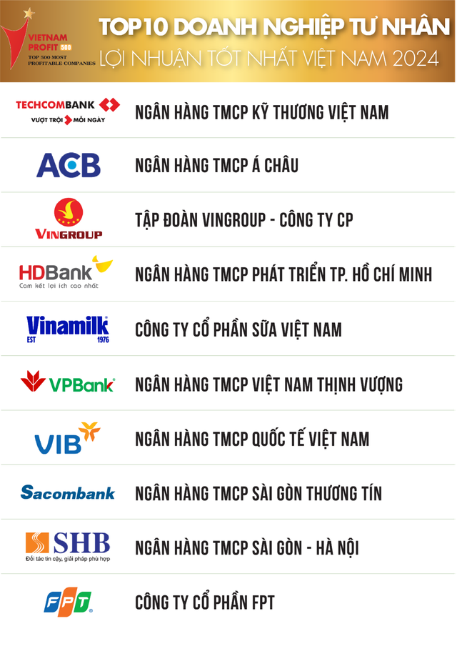 Top 10 DN tư nhân lãi nhất Việt Nam: Vingroup đứng sau ACB, FPT trở lại Top 10 sau 5 năm vắng bóng, Hòa Phát không còn trong danh sách- Ảnh 2.