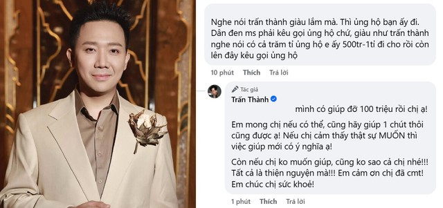 Trấn Thành nhận "gạch đá" vì lên tiếng kêu gọi từ thiện giúp nữ diễn viên Ngân Hòa bị suy thận giai đoạn cuối - Ảnh 2.