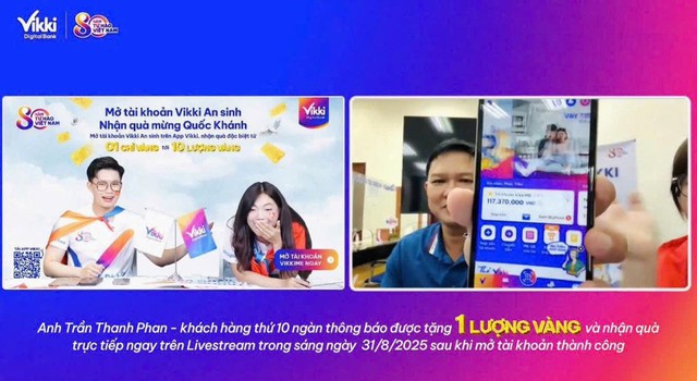 Vikki đã trao 1 lượng vàng SJC và nhiều chỉ vàng cho khách hàng “Mở tài khoản Vikki An sinh – Nhận quà mừng Quốc khánh” - Ảnh 2.