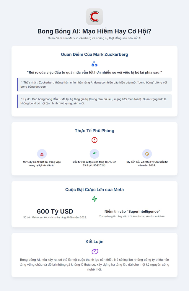 95% dự án AI không có lợi nhuận: Mark Zuckerberg thừa nhận bong bóng AI giống khủng hoảng dotcom - Ảnh 2.