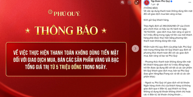 Một doanh nghiệp vàng bạc lớn không nhận thanh toán qua ví điện tử - Ảnh 2.