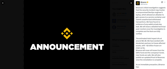 Binance bị hack 6,3 tỷ USD: Cả cộng đồng crypto đang cười chính khẩu hiệu họ tin suốt bảy năm qua - Ảnh 1.