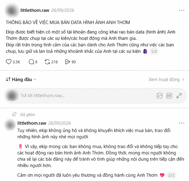 Phía sau những dòng “dư data, ib booking” rộ lên trên Threads: Cơn sốt ảnh sao Việt và vùng xám của văn hóa người hâm mộ - Ảnh 1.
