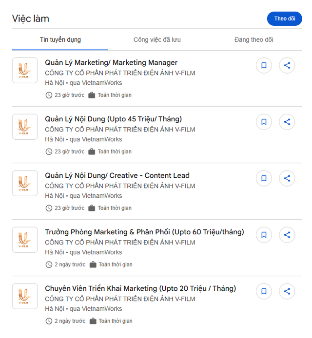 Tin tuyển dụng V - Film không giới hạn độ tuổi , không phân biệt giới tính , không yêu cầu bằng cấp - Ảnh 1. Tin tuyển dụng V - Film không giới hạn độ tuổi , không phân biệt giới tính , không yêu cầu bằng cấp - Ảnh 1.