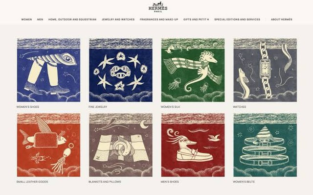 Hermès thuê họa sĩ vẽ tay 12 bức tranh, Gucci bị chê