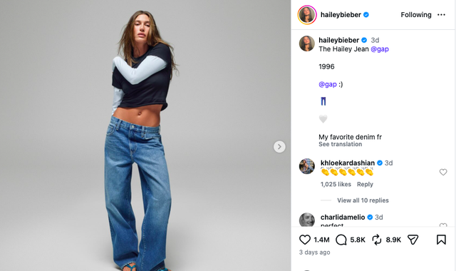Vì sao chiếc quần jeans 89 USD của Hailey Bieber cháy hàng trong vài phút: Một case study về cách Gap