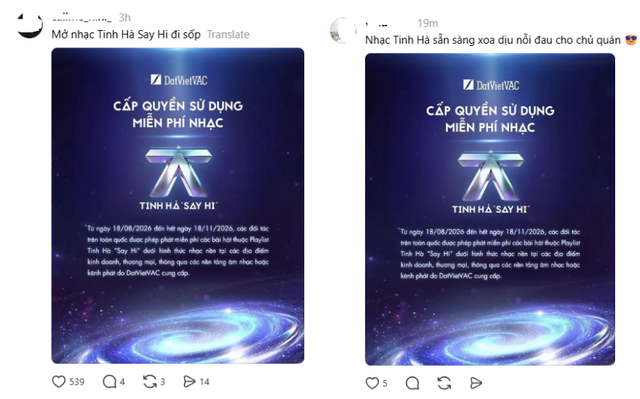 Nhạc Tinh Hà "Say Hi" được sử dụng miễn phí trên toàn quốc: Sự hào phóng khéo léo của DatVietVAC - Ảnh 1.