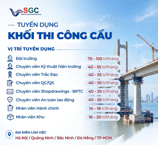 Tổng thầu của Vingroup tuyển dụng loạt nhân sự xây dựng, lương cao nhất lên tới 105 triệu đồng/tháng - Ảnh 2.