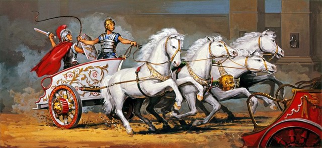 
Người La Mã điều khiển ngựa bằng tay trái.
