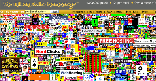  Ý tưởng một triệu pixel cho 1 triệu đô la 