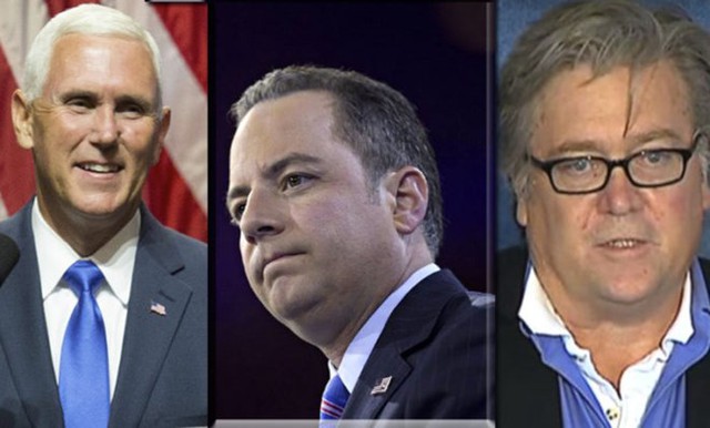 Các vị trí chủ chốt trong chính quyền Trump (từ trái sang): Mike Pence, Reince Priebus và Steve Bannon. Nguồn: CDN