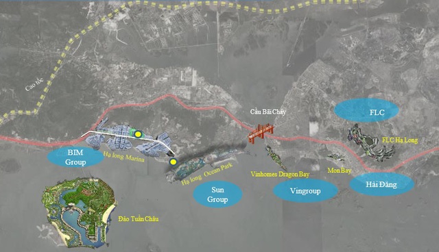 
Bao quanh vịnh Hạ Long, bắt đầu mọc lên hàng loạt dự án BĐS cao cấp. Những dự án này đều thuộc về các ông lớn địa ốc.
