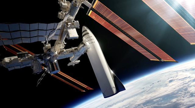 Mô phỏng phi thuyền BFR kết nối với ISS.