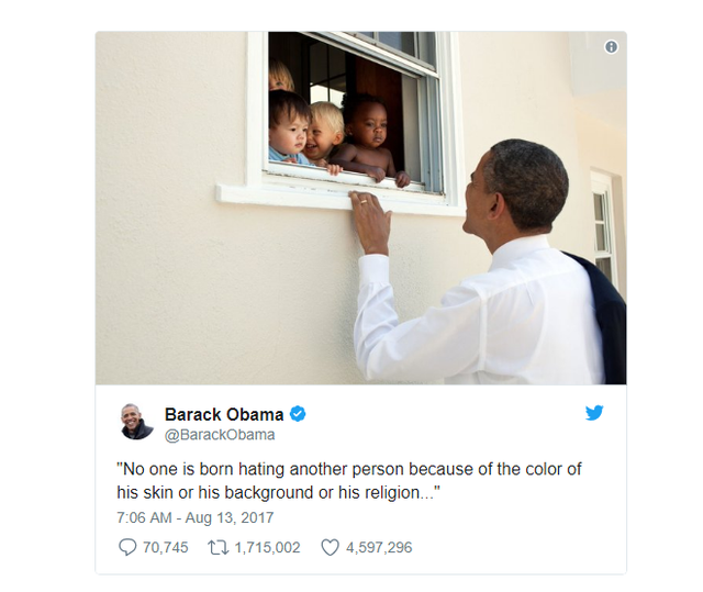 Vượt qua tất cả người nổi tiếng, ông Barack Obama sở hữu dòng Tweet được like nhiều nhất năm 2017 - Ảnh 3.