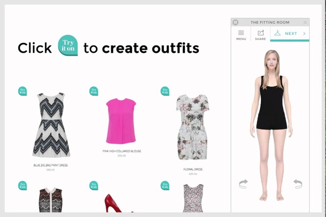 Thử quần áo online bằng người mẫu với số đo tương đương người mua.