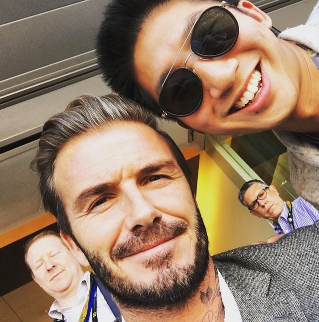 Wong chụp cùng David Beckham