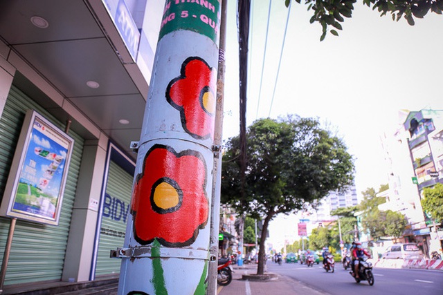 Người dân thích thú khi hơn 100 cột điện, cột đèn ở Sài Gòn bỗng nở hoa - Ảnh 7.