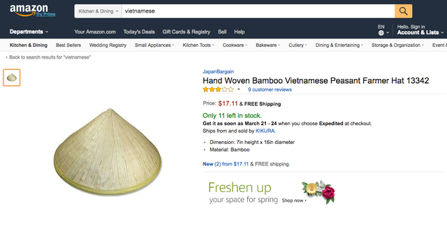 Nón lá Việt Nam giá 30 nghìn chỉ có các cụ các bà dùng, lên Amazon khách Tây lùng mua giá gấp hàng chục lần - Ảnh 1.