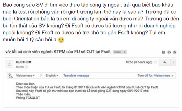 
Thắc mắc của sinh viên Đại học FPT gửi tới nhà trường
