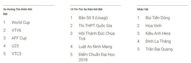 World Cup, AFF Cup, U23 trở thành những từ khóa được người Việt tìm kiếm nhiều nhất 2018 - Ảnh 3.