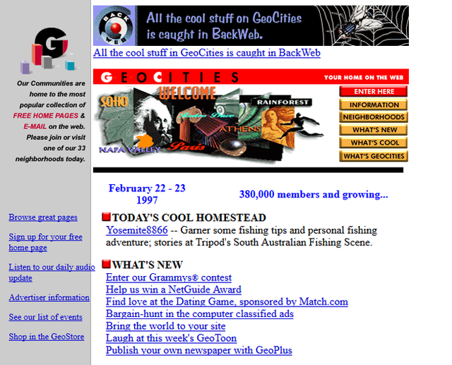 Quay ngược thời gian, xem 12 website nổi tiếng ngày xưa trông ra sao - Ảnh 6.