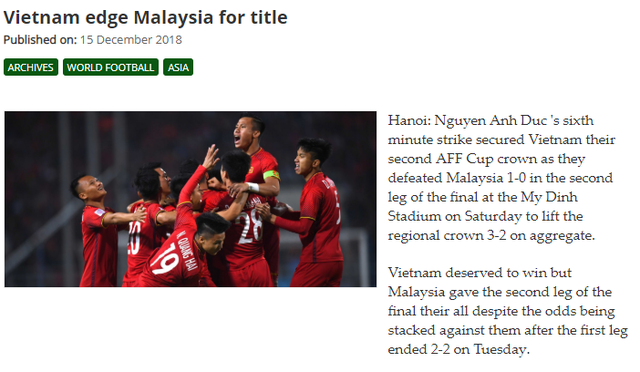 Báo Malaysia và quốc tế nói gì khi tuyển Việt Nam vô địch AFF Cup 2018? - Ảnh 9.