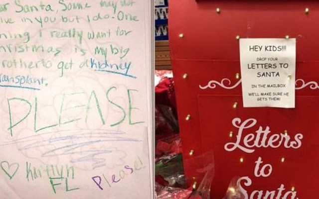 Điều ước đêm Giáng sinh: Nghẹn ngào với bức thư của bé gái Mỹ gửi ông già Noel xin thận cho anh trai