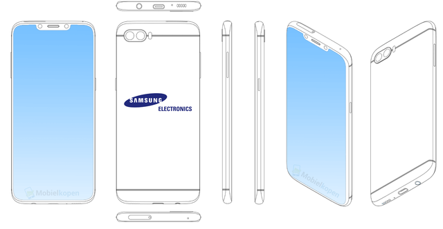 Samsung lộ ý định copy tai thỏ của iPhone X trong bản thiết kế mới - Ảnh 3.