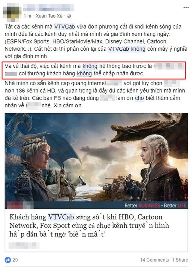 Người xem VTVcab bức xúc trước sự biến mất của HBO, Disney, Cartoon Network: Không ai nhận được bất kì thông báo nào cả! - Ảnh 5.
