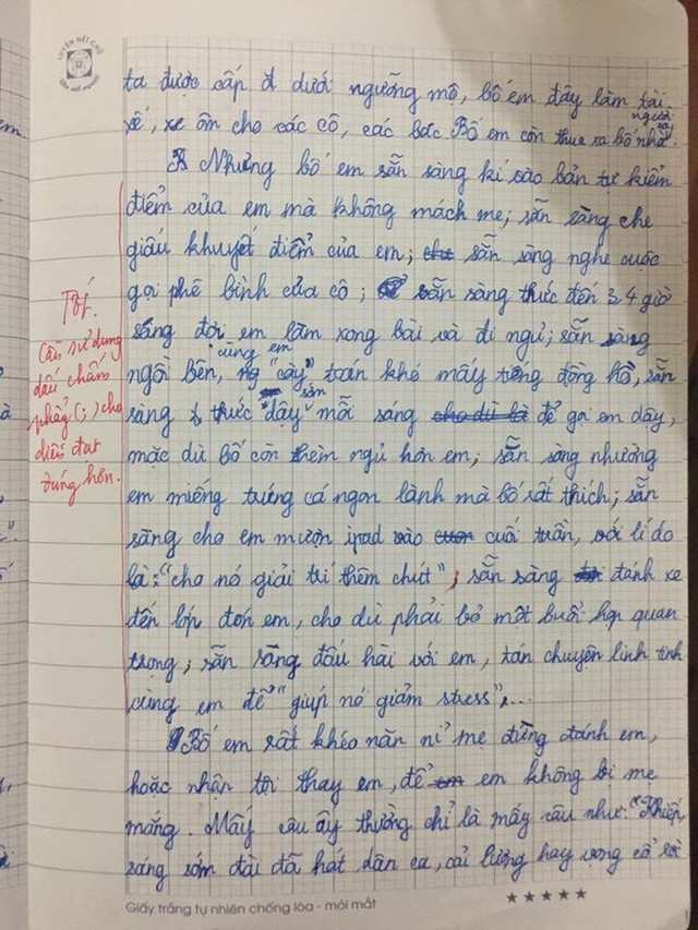  Chê bố không bằng phụ huynh nhà người ta: Bài văn của cô bé lớp 5 khiến người đọc cay mắt - Ảnh 2.