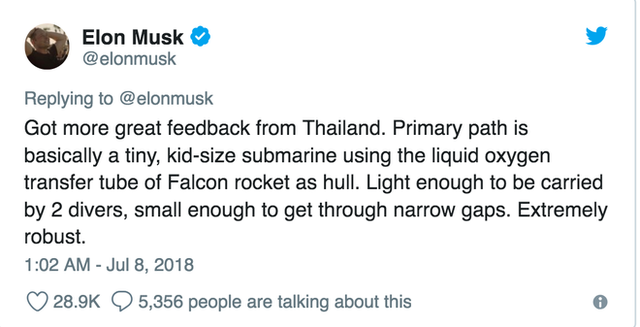 Đội bóng Thái Lan rơi vào tình trạng nguy kịch, Elon Musk yêu cầu SpaceX chế tạo tàu ngầm cỡ trẻ em để phục vụ giải cứu - Ảnh 1.