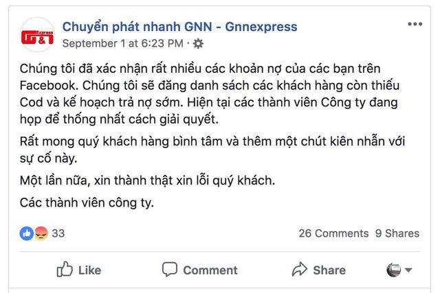 600 shop nguy cơ mất trắng 5,5 tỷ cho công ty giao hàng GNN: Dịch vụ ship COD tiềm ẩn nhiều rủi ro - Ảnh 1. 600 shop nguy cơ mất trắng 5,5 tỷ cho công ty giao hàng GNN: Dịch vụ ship COD tiềm ẩn nhiều rủi ro - Ảnh 1.