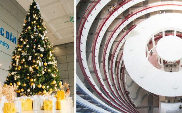 Xịn như Kinh tế Quốc dân: Dựng không gian checkin Noel sang như khách sạn bên trong toà nhà thế kỷ 96.000 m2 với 17 thang máy!