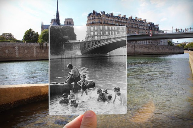 Những bức ảnh “xuyên thời gian” tái hiện Paris xưa và nay đầy sáng tạo - Ảnh 14. Những bức ảnh “xuyên thời gian” tái hiện Paris xưa và nay đầy sáng tạo - Ảnh 14.