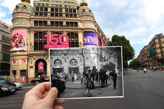 Những bức ảnh “xuyên thời gian” tái hiện Paris xưa và nay đầy sáng tạo - Ảnh 15. Những bức ảnh “xuyên thời gian” tái hiện Paris xưa và nay đầy sáng tạo - Ảnh 15.