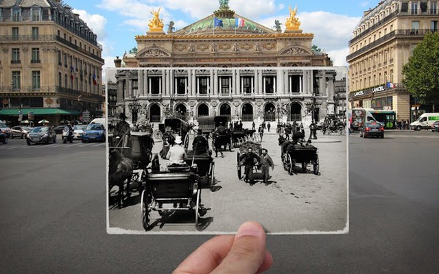 Những bức ảnh “xuyên thời gian” tái hiện Paris xưa và nay đầy sáng tạo - Ảnh 8. Những bức ảnh “xuyên thời gian” tái hiện Paris xưa và nay đầy sáng tạo - Ảnh 8.