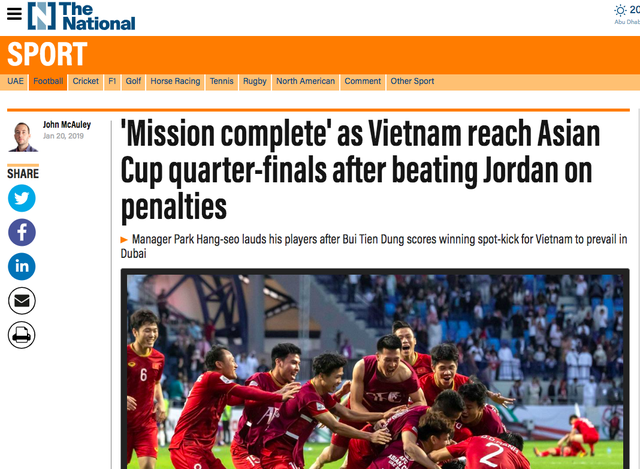 Báo nước ngoài đồng loạt đưa tin Việt Nam vào tứ kết: Rồng vàng Châu Á, sẽ đánh bại Nhật Bản ở Asian Cup - Ảnh 8.