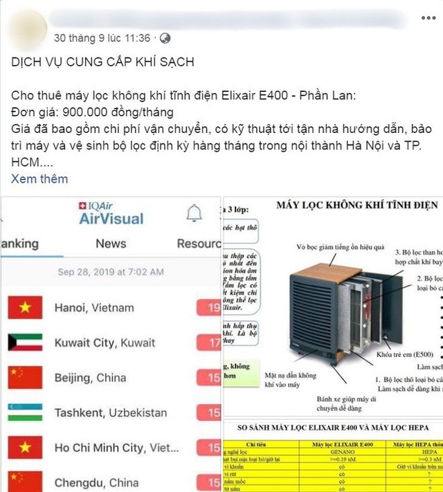 Người Hà Nội bỏ tiền triệu mua khẩu trang xịn và máy lọc không khí, xuất hiện nhiều lời chào hàng chưa kiểm định trên MXH - Ảnh 5. Người Hà Nội bỏ tiền triệu mua khẩu trang xịn và máy lọc không khí, xuất hiện nhiều lời chào hàng chưa kiểm định trên MXH - Ảnh 5.